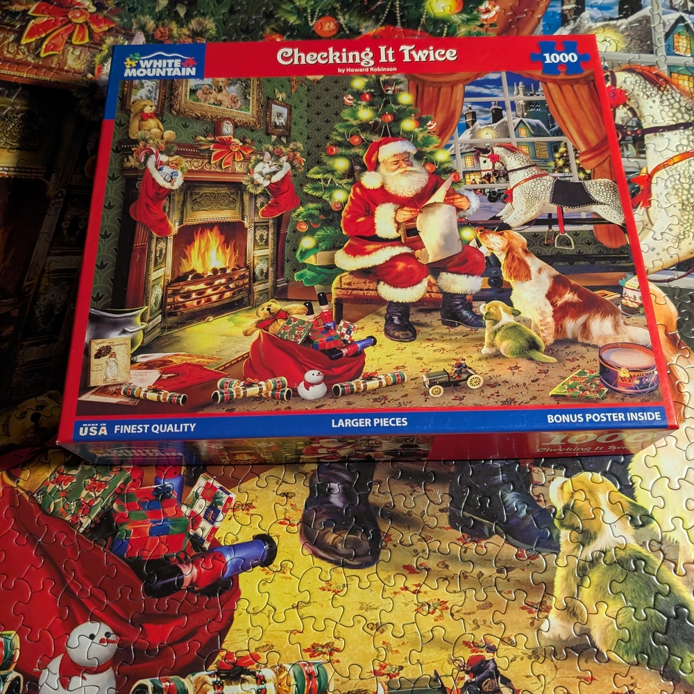 White Mountain "Checking It Twice" 1,000 Piece Puzzle